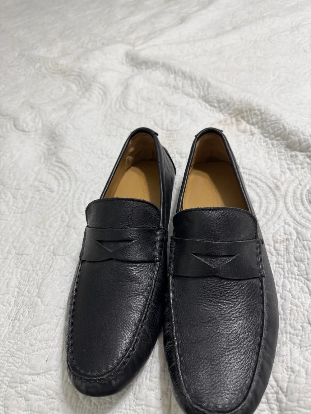 Cole Haan Black Leather Penny Loafers